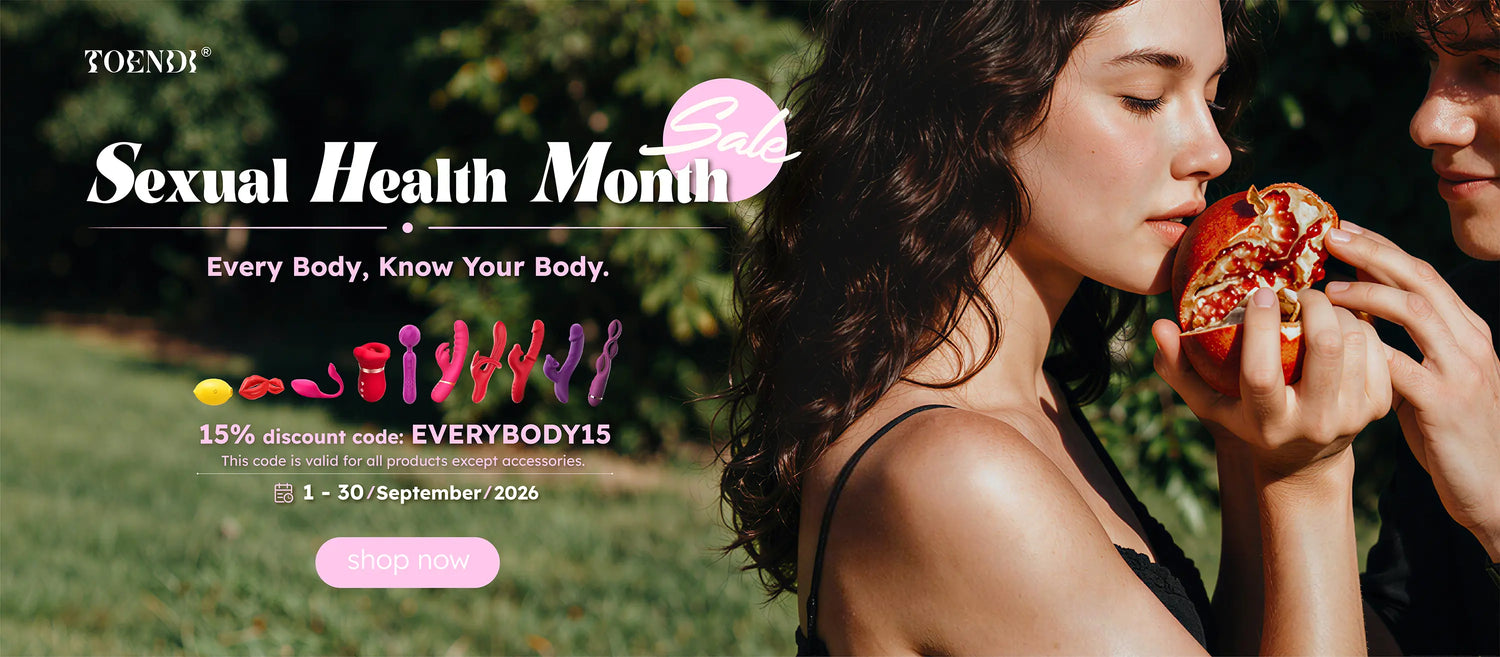 Toendi Sexual Health Month Sale – 15% off with code EVERYBODY15, September 1–30, 2026.