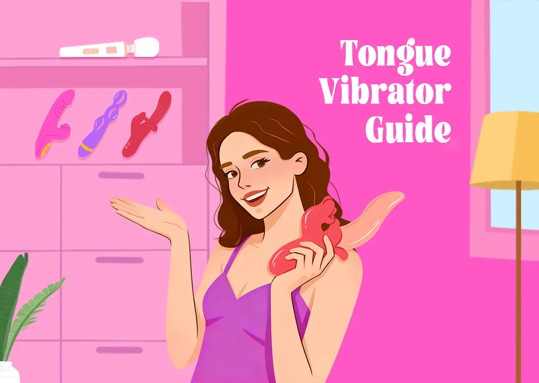 A woman holding Toendi tongue vibrator Veelips