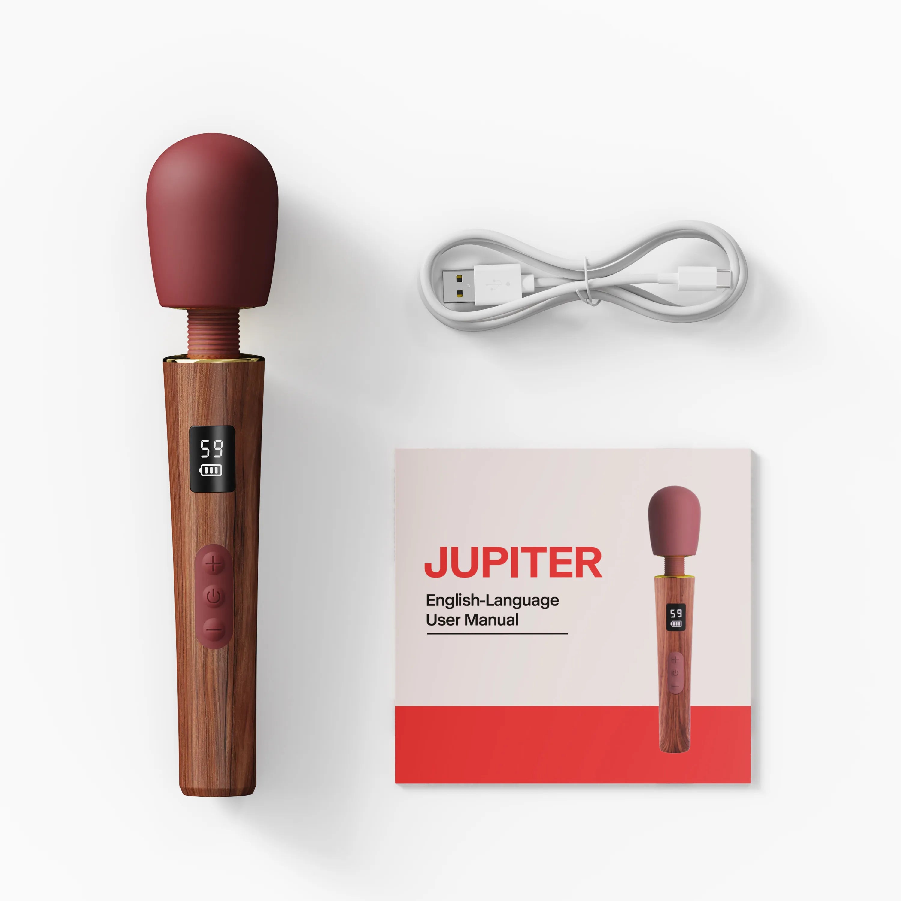 Toendi wand vibrator Jupiter‘s box including vibrator, charging cable