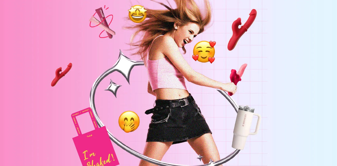 A free-spirited woman is surrounded by Toendi vibrators