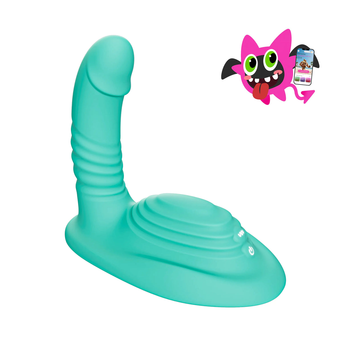 TOENDI Aurora mint green riding vibrator on a white background