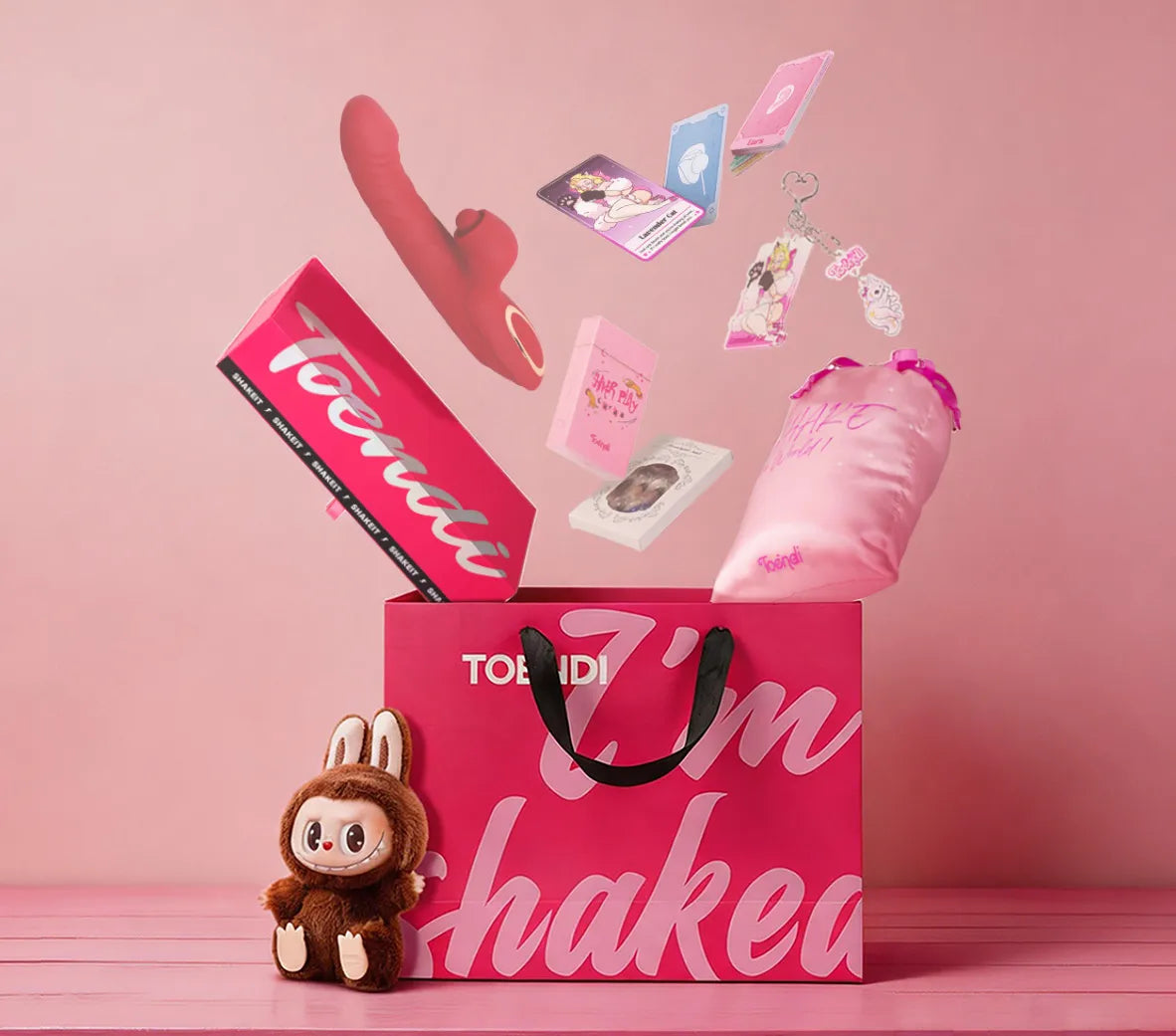 A Toendi gift box including vibrator and many other items