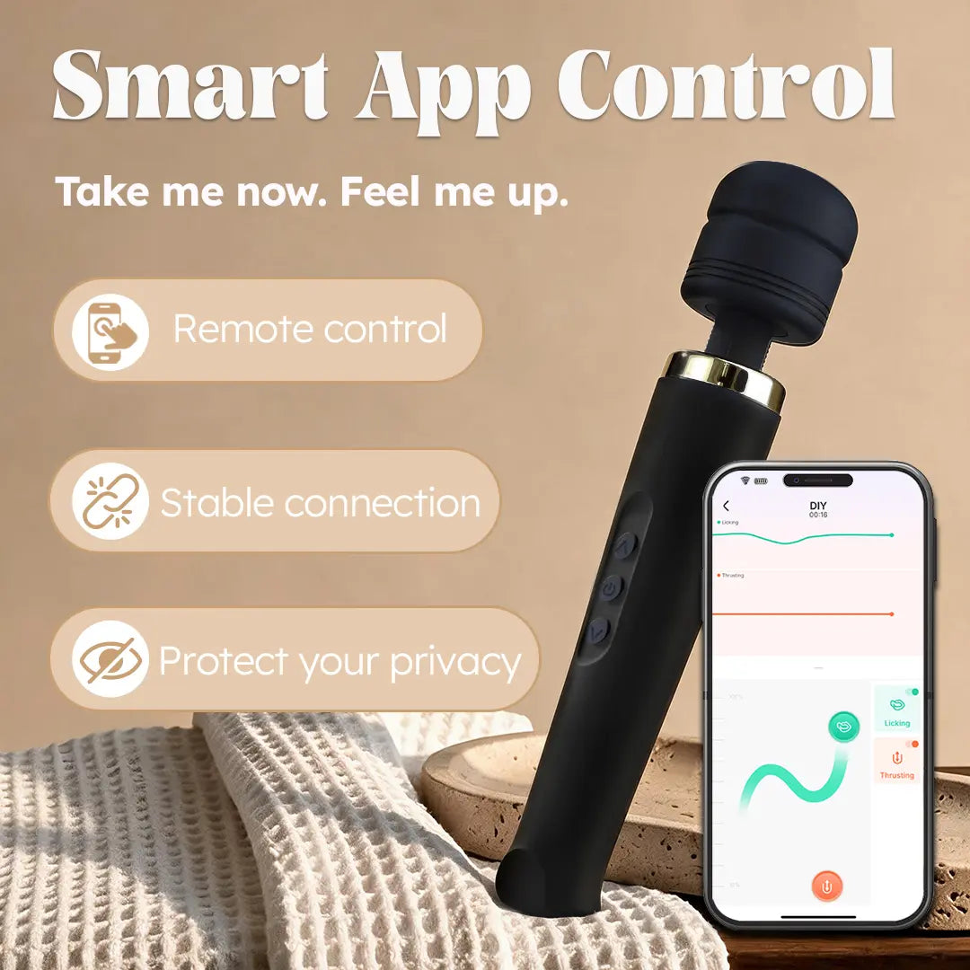 TOENDI Valora app-controlled wand vibrator with remote control and customizable settings