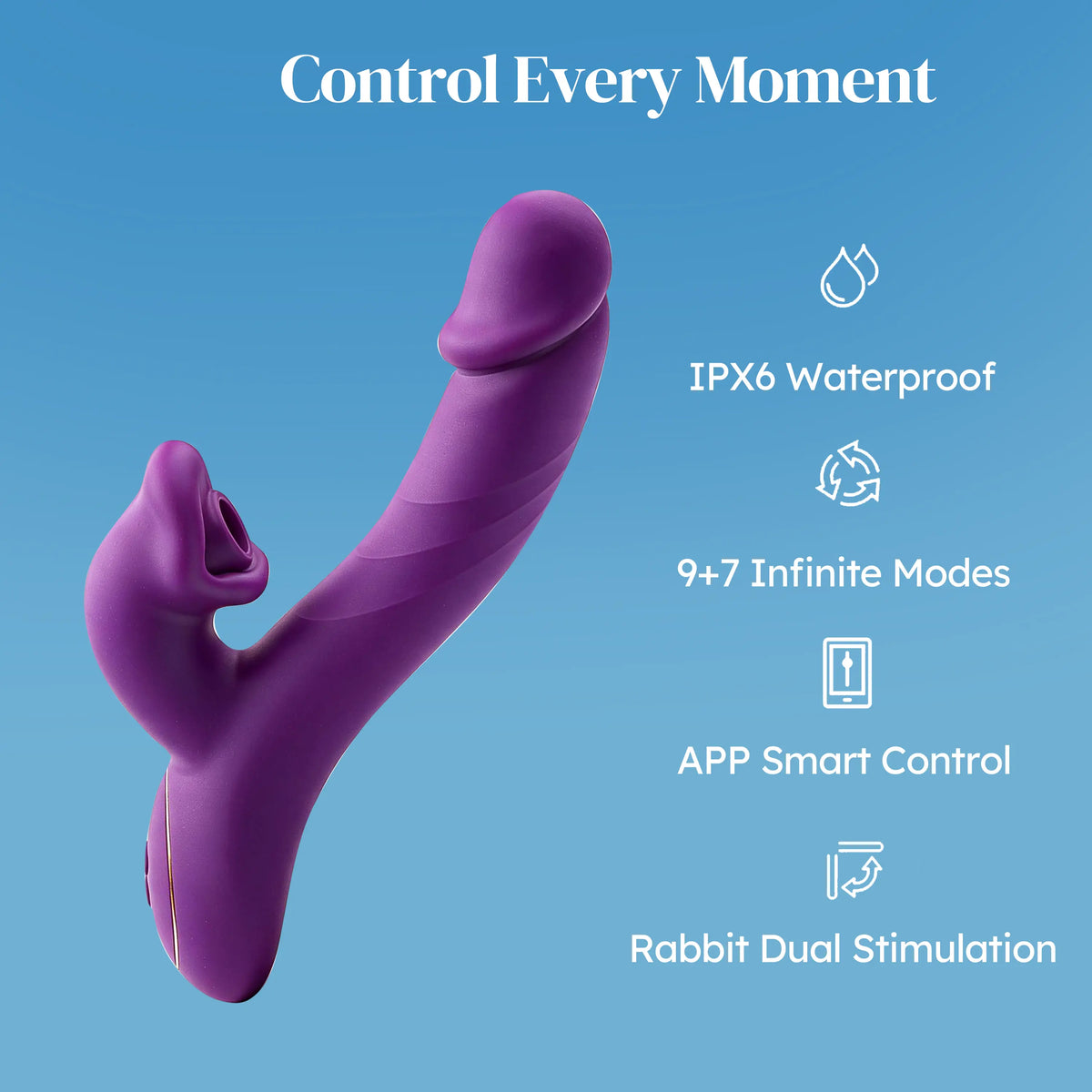 TOENDI Vanellope app-controlled vibrator with thrusting and vibration modes