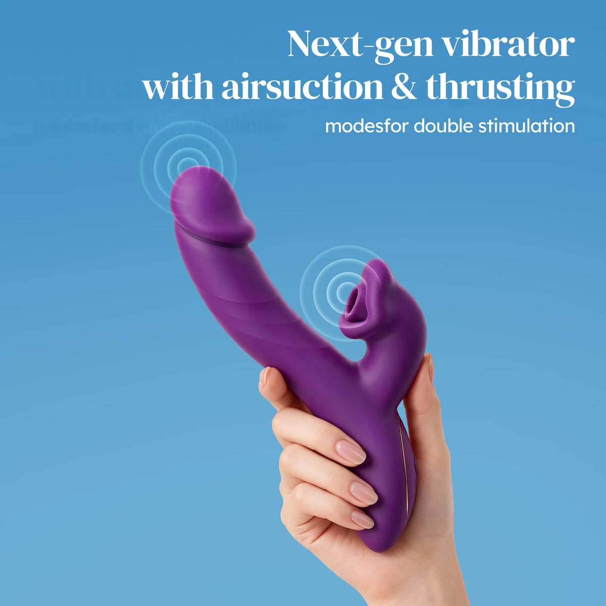 TOENDI Vanellope rabbit vibrator with thrusting and external stimulation