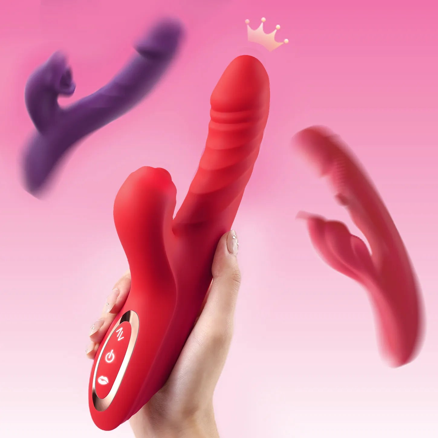 Multiple Toendi vibrators are shaking in the air