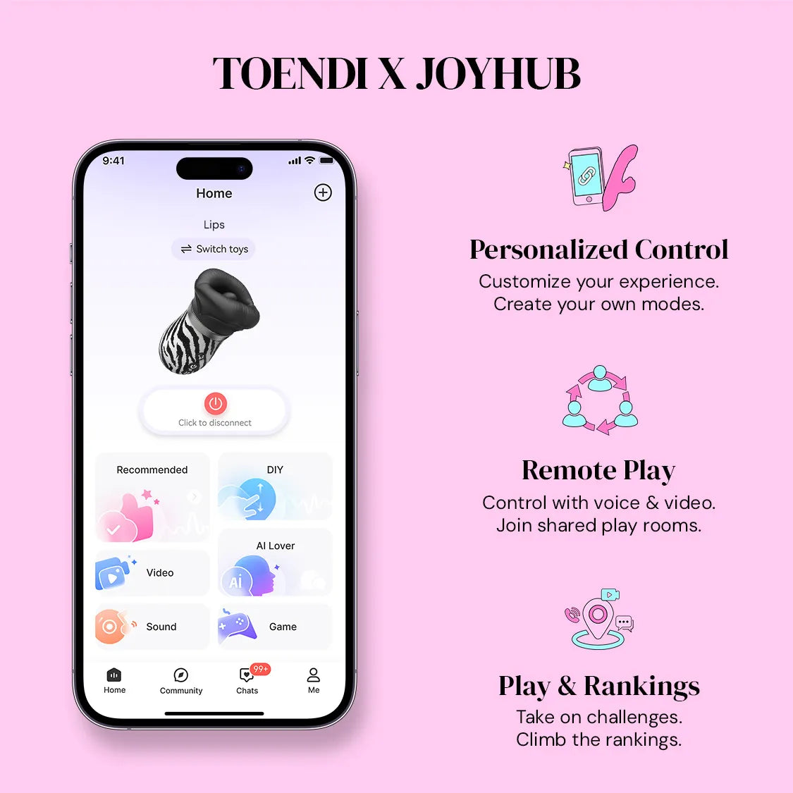 toendi zebra lips can be remote control by joyhub app