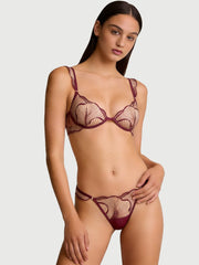 Odette Burgundy Sheer Embroidered Set